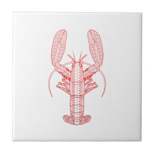 Red Tribal Lobster Tile