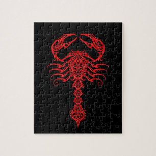 Red Tribal Scorpion Jigsaw Puzzle