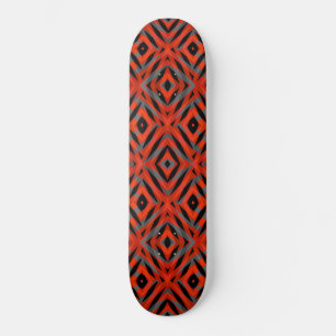 Red tribal shapes pattern skateboard