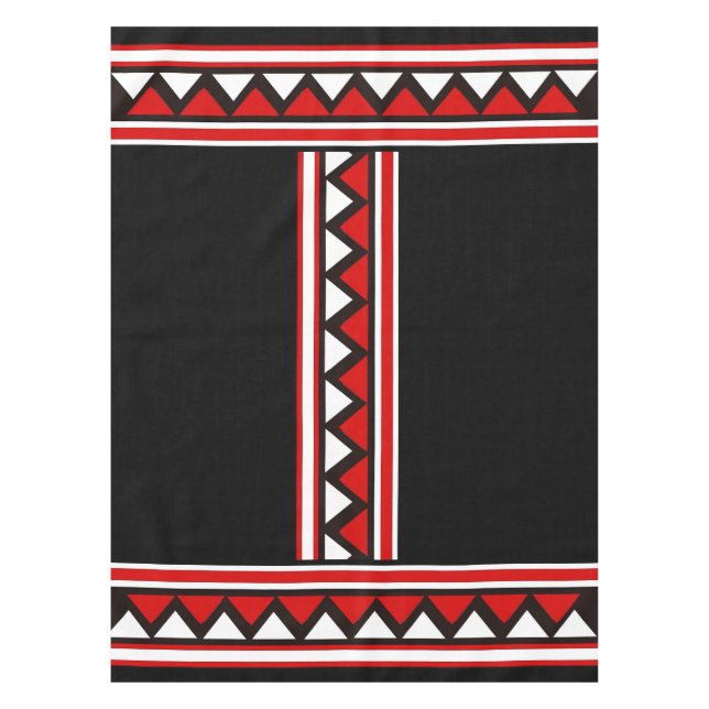 Red Tribal Triangles Tablecloth (Front)