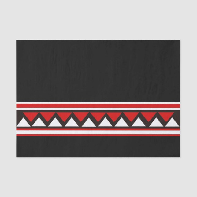 Red Tribal Triangles Tissue Paper (Front)