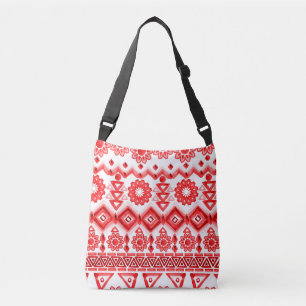 Red tribal, watercolor ethnic pattern. crossbody bag