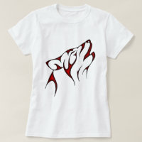 Red Tribal Wolf Head