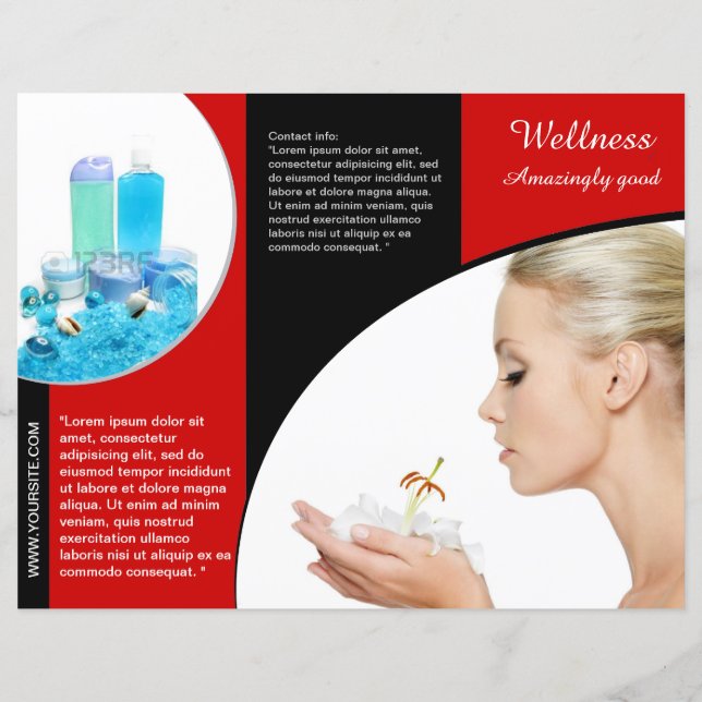 Red Trifold Spa Wellness Brochure Flyer Design (Front)