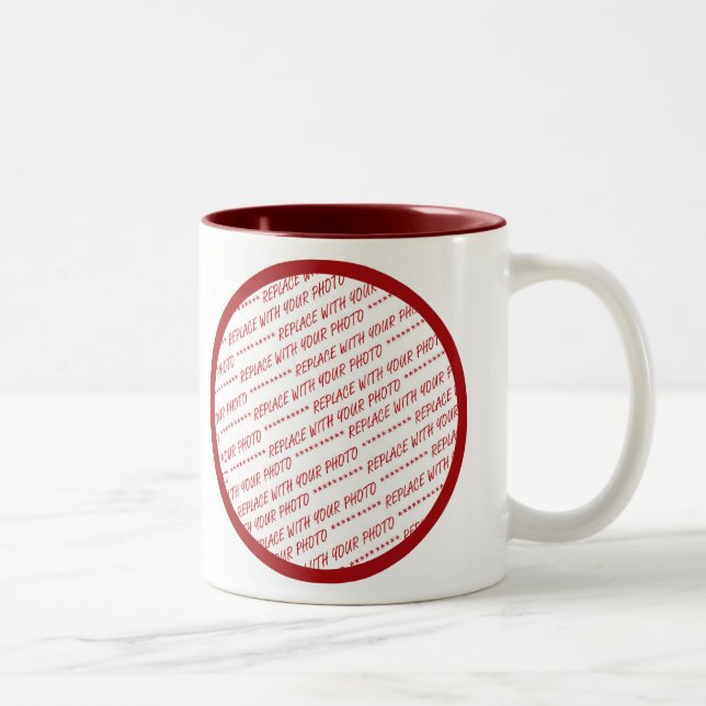 Red Trimmed Template - Add a Photo Two-Tone Coffee Mug (Right)
