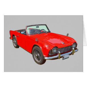 Red Triumph Tr4 Convertible Sports Car