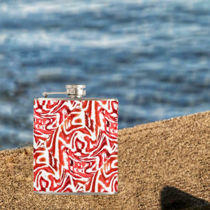 Red Tropic Hip Flask