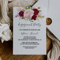 Red Tropical and Romantic Engagement Party