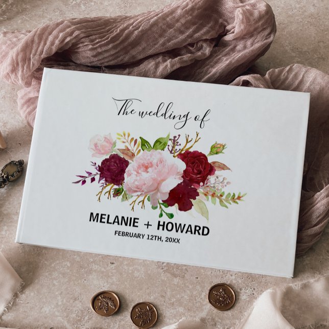 Red Tropical and Romantic Wedding Guest Book (Creator Uploaded)