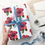 Red Tropical Hibiscus Floral Wedding Wrapping Paper<br><div class="desc">Red Tropical Hibiscus Floral Bridal Shower Wedding</div>