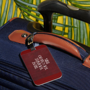 Red Tropical Palm Luggage Tag
