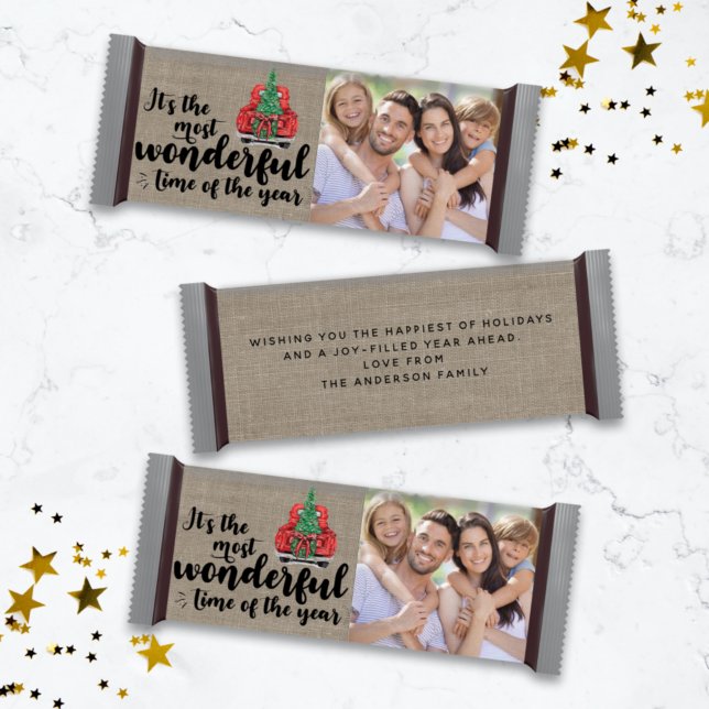 Red Truck Burlap Christmas Candy Bar Wrapper (Creator Uploaded)