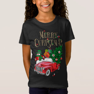 Red Truck Carrying Christmas Tree Family Matching T-Shirt