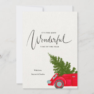 Red truck Christmas Card