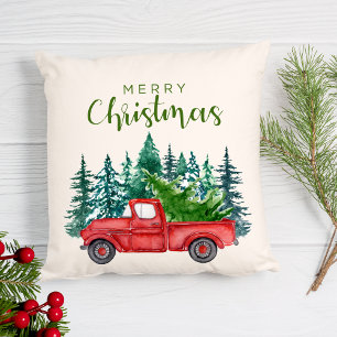 Red Truck Christmas Cushion