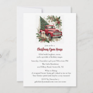 Red Truck Christmas Open House Invitation