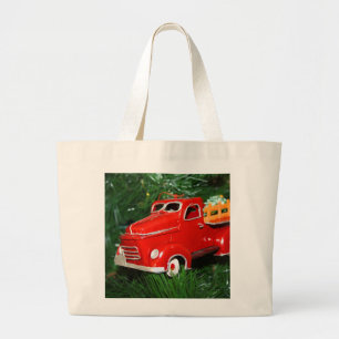 Red Truck Christmas  Ornament Large Tote Bag