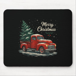Red Truck Christmas Pajamas Shirt, Xmas Family Mat Mouse Pad