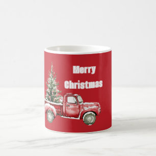 Red Truck Christmas Tree Coffee Mug