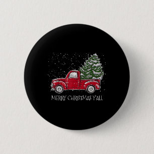 Red Truck Christmas Xmas Vintage Merry Christmas Y 6 Cm Round Badge