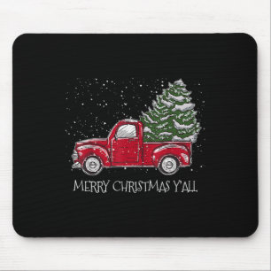Red Truck Christmas Xmas Vintage Merry Christmas Y Mouse Pad