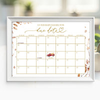 Red Truck Fall Baby Shower Due Date Calendar