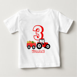 Red Truck Farm Produce Birthday Boy Baby T-Shirt