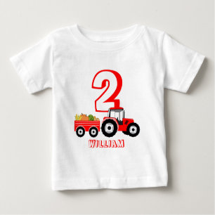 Red Truck Farm Produce Birthday Boy Baby T-Shirt