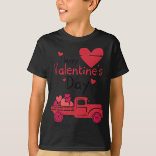 Red Truck Happy Valentine's Day Couple Matching T-Shirt