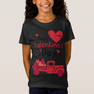 Red Truck Happy Valentine's Day Couple Matching T-Shirt