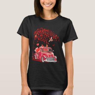 Red Truck Happy Valentines Day Cute Couple Matchin T-Shirt