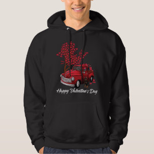 Red Truck Happy Valentines Day Dobermann dog heart Hoodie