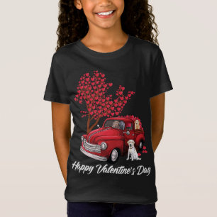Red Truck Happy Valentines Day Labrador Retriever T-Shirt