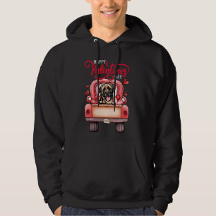 Red Truck Happy Valentines Day Mastiff Dog Hearts Hoodie