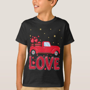 Red Truck Hearts Love Valentine's Day T-Shirt