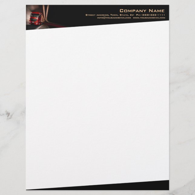 Red Truck In The Motion Company Letterhead (Front)