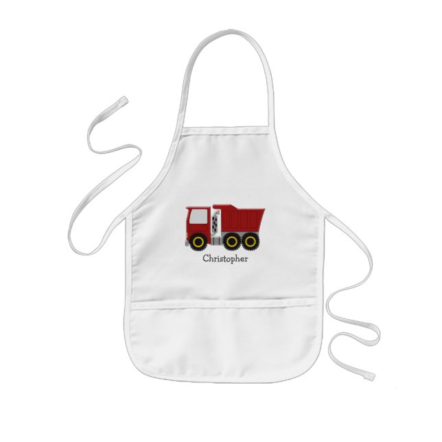 Red Truck Just Add Name Kids Apron (Front)