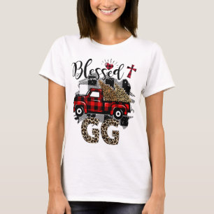 Red truck Leopard blessed gg best gift for grandma T-Shirt