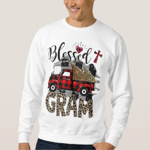 Red truck Leopard blessed Gram best gift for grand Sweatshirt