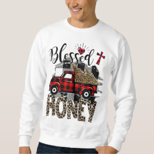 Red truck Leopard blessed Honey best gift for gran Sweatshirt