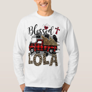 Red truck Leopard blessed Lola best gift for grand T-Shirt