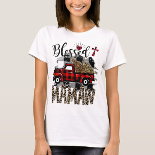 Red truck Leopard blessed Mamaw best gift for gran T-Shirt