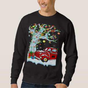 Red Truck Lights Xmas Tree Snowman Red Truck Chris Sweatshirt