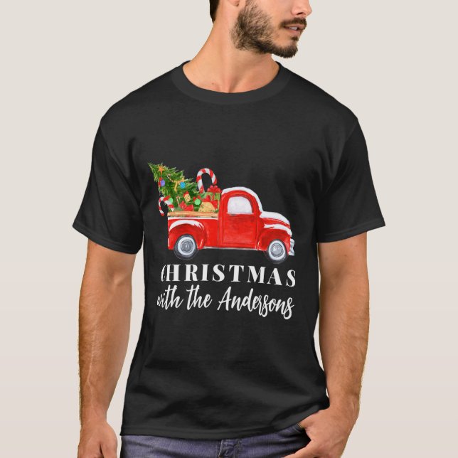 Red Truck Matching Family Christmas  T-Shirt (Front)
