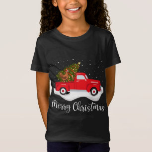 Red Truck Merry Christmas Tree Chicken Christmas T-Shirt