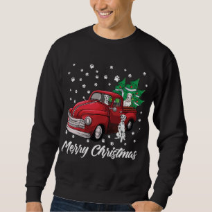 Red Truck Merry Christmas Tree Dalmatian Christmas Sweatshirt