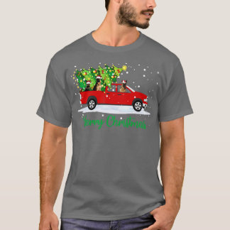 Red Truck Merry Christmas Tree German Shepherd Chr T-Shirt