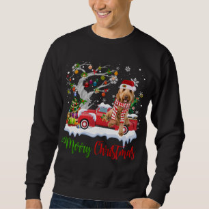 Red Truck Merry Christmas Tree Goldendoodle Pajama Sweatshirt