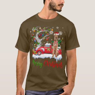 Red Truck Merry Christmas Tree Irish Terrier Pajam T-Shirt