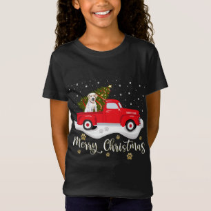 Red Truck Merry Christmas Tree Labrador Retriever T-Shirt
